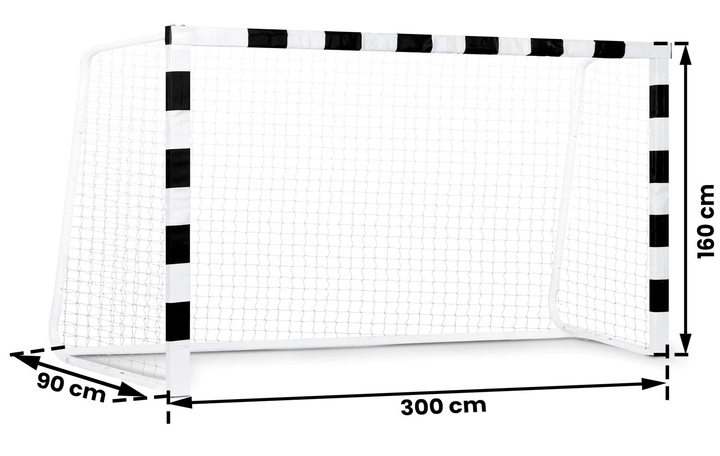 Bramka do piłki nożnej Neo Sport 300 x 160 x 90 cm czarno - biała NS-460 (5903890617684) - obraz 3