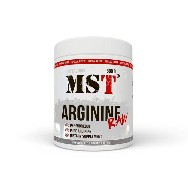 Аргінін MST Arginine Raw, 500 г., Без смаку