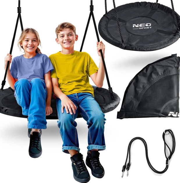 Huśtawka Neo-Sport Bocianie gniazdo NS-103 100 cm Czarna (5903890627126) - obraz 4