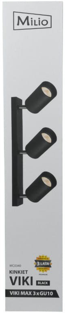 Lampa sufitowa Berge MC0340 3 x GU10 Black (5903657322288) - obraz 10
