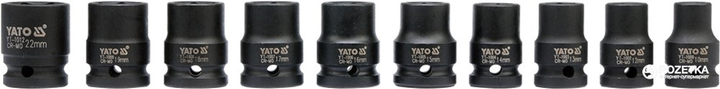 Zestaw nasadek udarowych YATO 1/2" 10-22 mm 10 szt. (YT-1025) - obraz 1