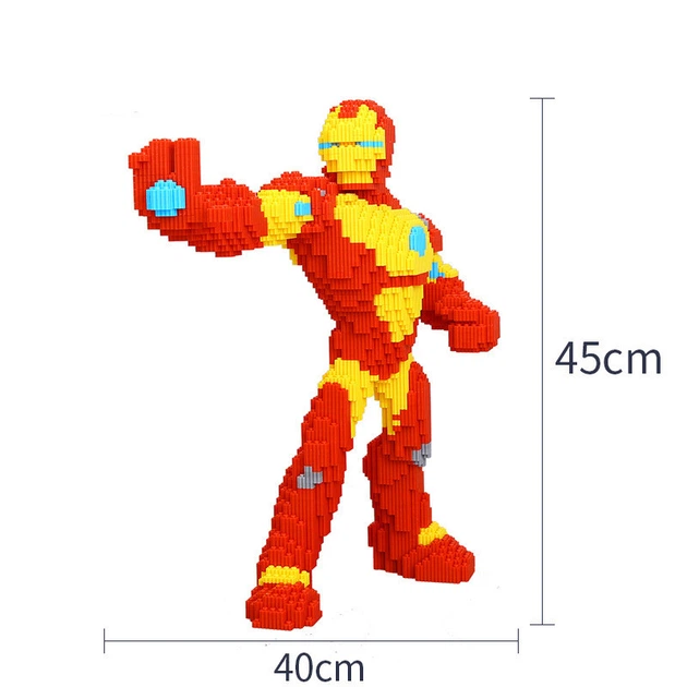Большой детский 3D конструктор из мини блоков Iron Man, блоки игрушка фигурка персонаж Железный Человек для мальчика, 3800 деталей, высота 45 см - изображение 2