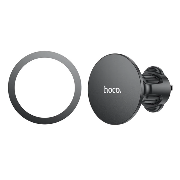 Магнитный держатель для мобильного HOCO H12 Fine jade ring magnetic car holder(air outlet), Black - изображение 5