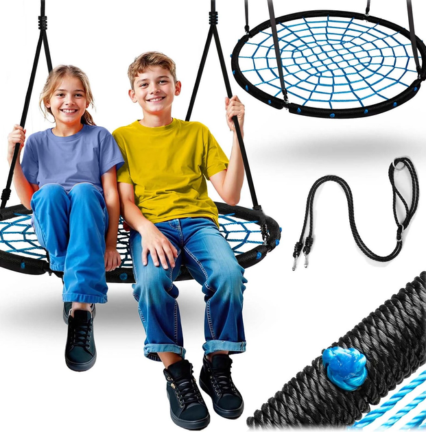 Huśtawka Neo-Sport Bocianie gniazdo NS-104 100 cm Niebieska (5903890627195) - obraz 5