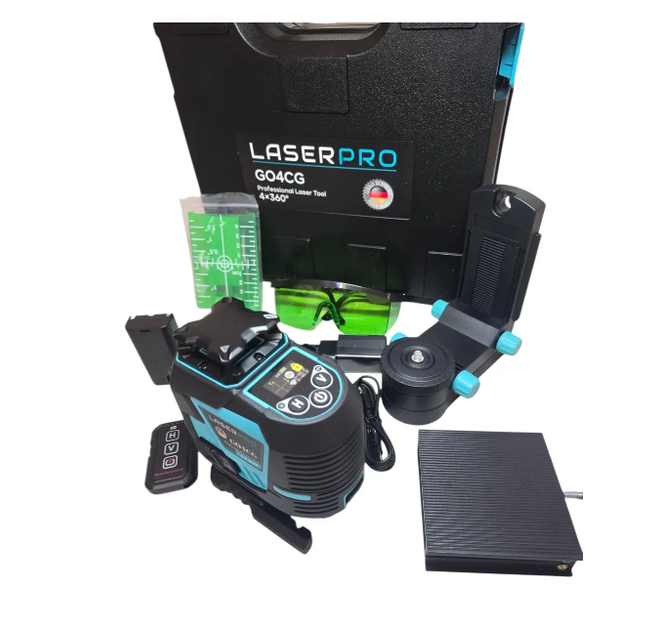 Лазерный уровень Laser PRO G04CG, 16 линий (4 плоскости по 360°), работа до 5 часов - изображение 7