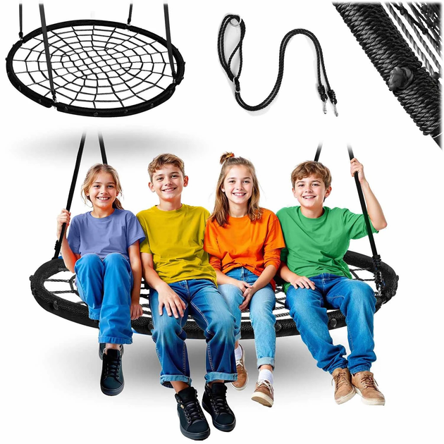 Huśtawka Neo-Sport Bocianie gniazdo NS-104 120 cm Czarna (5903890627201) - obraz 5