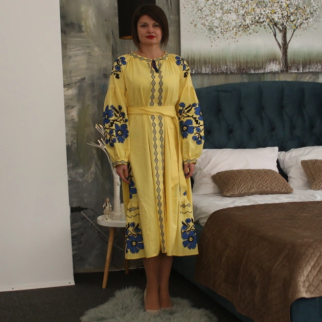 Вишита сукня Plumarii "Айла" XL(54) Жовтий PJ-0054 - зображення 3