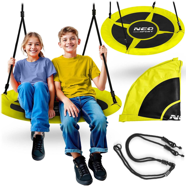 Huśtawka Neo-Sport Bocianie gniazdo Swingo 105 cm Żółta (5903890625313) - obraz 5