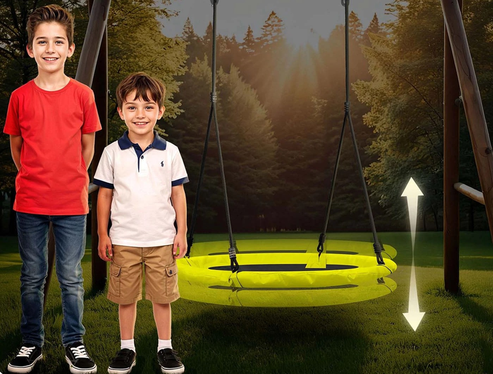 Huśtawka Neo-Sport Bocianie gniazdo Swingo 105 cm Żółta (5903890625313) - obraz 12