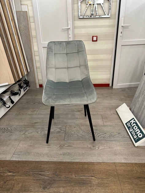 Стул мягкий со спинкой Velka Chic Bluvel 39 Velvet VBl39 светло-серый - изображение 6