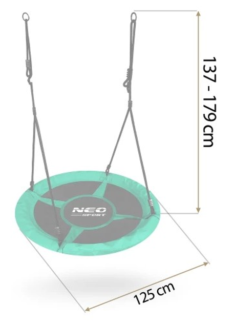 Huśtawka Neo-Sport Bocianie gniazdo Swingo 125 cm Zielona (5903890625375) - obraz 4