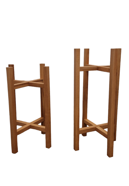 Подставки для вазонов деревянные WoodDecor комплект в натуральном цвете покрытые маслом средняя и низкая - изображение 4