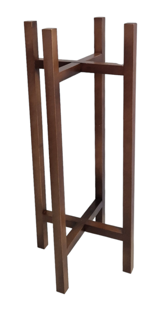 Підставка під вазон з натурального дерева коричневого кольору WoodDecor висока - зображення 3