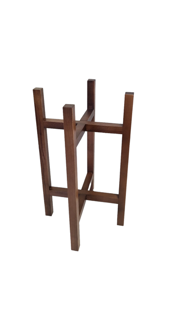 Підставка під вазон з натурального дерева коричневого кольору WoodDecor низька - зображення 2