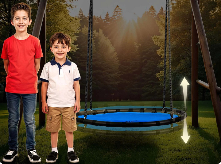 Huśtawka Neo-Sport Bocianie gniazdo Swingo 120 cm  Niebieska (5903890627102) - obraz 12