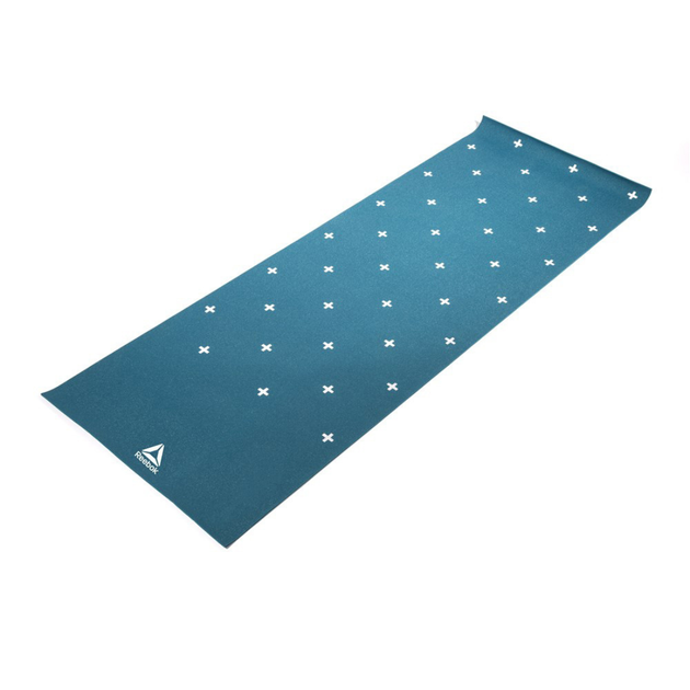 Коврик двосторонній для йоги та фітнесу Reebok Double Sided Yoga Mat 173×61×0,4 см Синьо-білий - Фото 3 Коврик двосторонній для йоги та фітнесу Reebok Double Sided Yoga Mat 173×61×0,4 см Синьо-білий - зображення 3