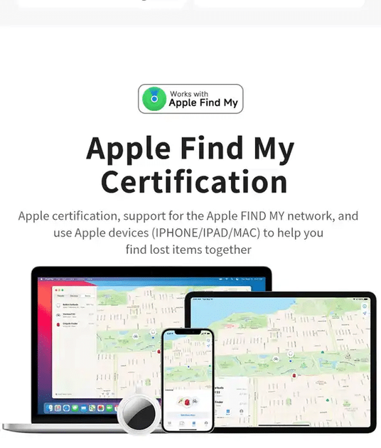 GPS Трекер, FindMy Tag, круглий (Android, Apple) - Чорний - изображение 5