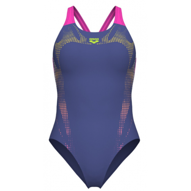 Женский купальник Arena SPIDER WEB SWIMSUIT V BACK синий размер 38 (007988-890) - изображение 8