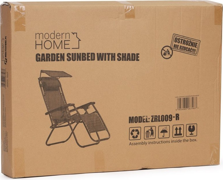 Садовий шезлонг ModernHome by Multistore Black (ZRL009-R BLACK) - зображення 12