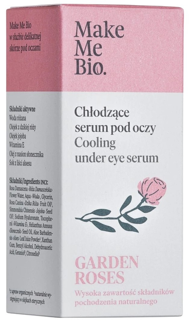 Сироватка для шкіри навколо очей Make Me Bio Garden Roses з ролером охолоджувальна 10 мл (5903111374723) - зображення 3