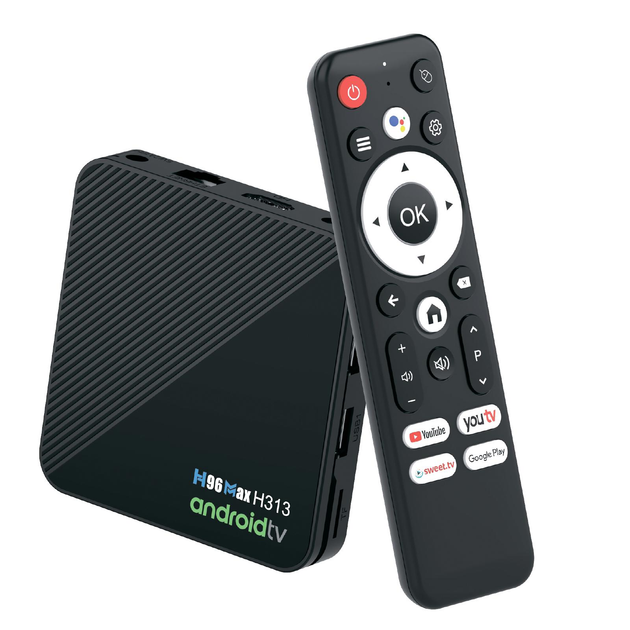 Смарт ТВ приставка H96 Max H313 2/16 Гб Android TV 14 Smart TV Box Allwinner H313 + промокоди на телебачення (H96 Max H313 2/16 Black) - зображення 2