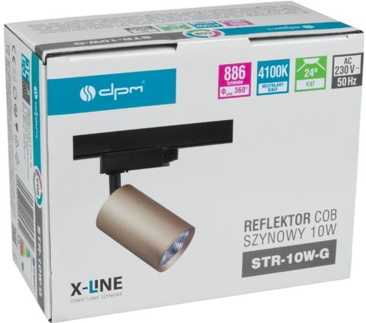 Reflektor szynowy X-Line STR-10W-G 10 W 886 lm 4100 K złoty - obraz 6