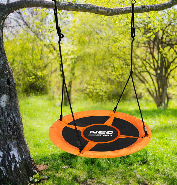 Huśtawka Neo-Sport Bocianie gniazdo Swingo 95 cm XXL Pomarańczowa (5903890617622) - obraz 8