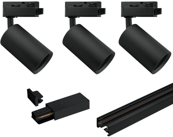 Комплект трекового освітлення X-Line STR-3XGU10-NB 3 x GU10 Black - зображення 1