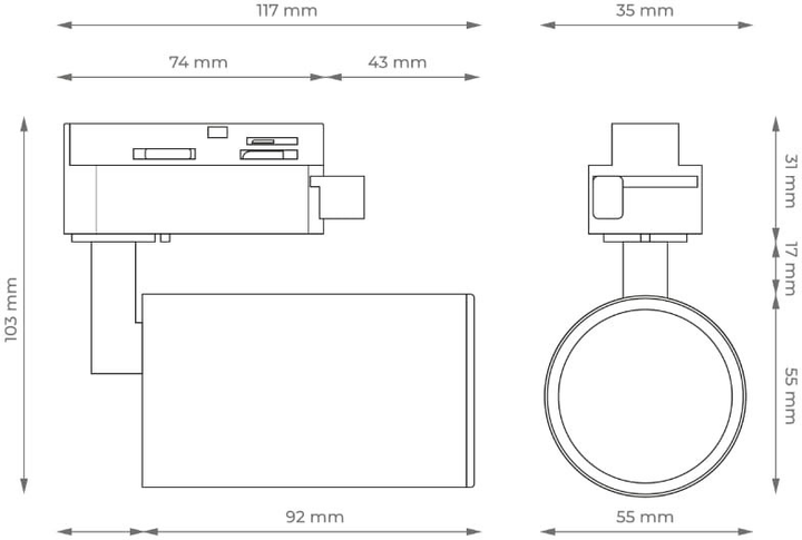 Комплект трекового освітлення X-Line STR-3XGU10-NW 3 x GU10 White - зображення 10