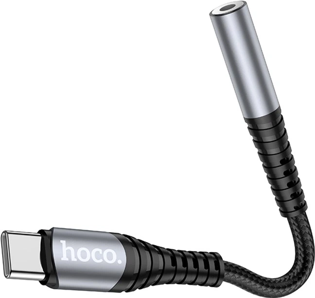 Кабель-перехiдник Hoco LS33 Type-C Digital 3.5 Audio converter Metal Gray (6931474761163) - зображення 5