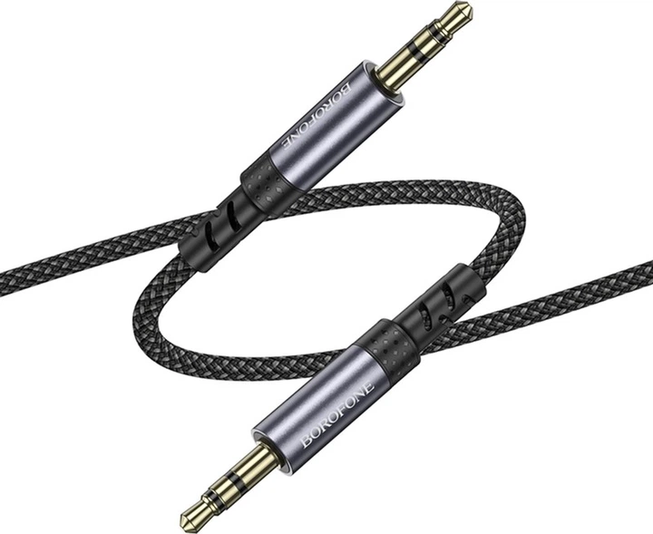 Аудиокабель Borofone BL24 Graceful audio cable AUX Metal Grey (6941991118968) - Фото 4 Аудиокабель Borofone BL24 Graceful audio cable AUX Metal Grey (6941991118968) - изображение 4