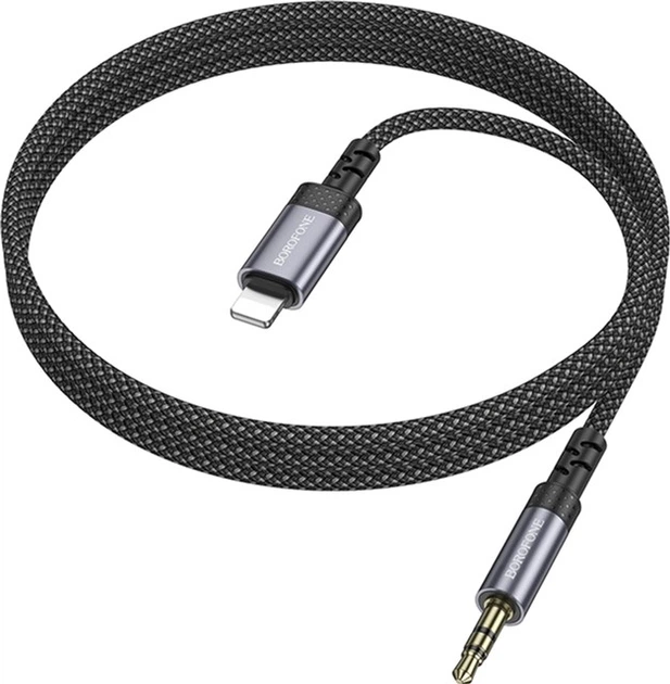 Аудиокабель Borofone BL24 Graceful digital audio conversion cable iP Metal Grey (6941991118975) - Фото 3 Аудиокабель Borofone BL24 Graceful digital audio conversion cable iP Metal Grey (6941991118975) - изображение 3