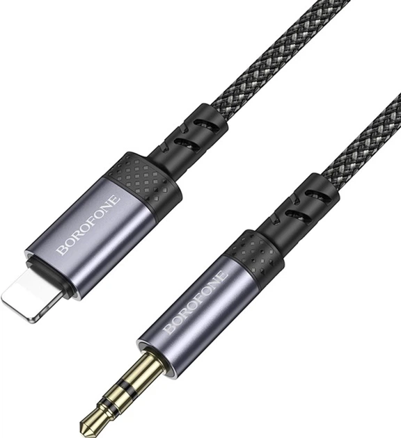 Аудиокабель Borofone BL24 Graceful digital audio conversion cable iP Metal Grey (6941991118975) - Фото 7 Аудиокабель Borofone BL24 Graceful digital audio conversion cable iP Metal Grey (6941991118975) - изображение 7