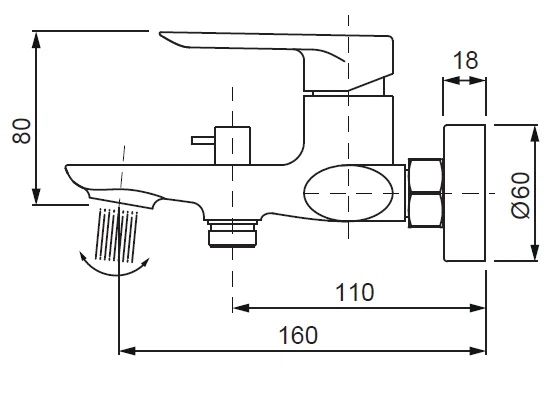 Смеситель для ванны с коротким изливом Koer KB-40028-01 (KR5305) - изображение 2