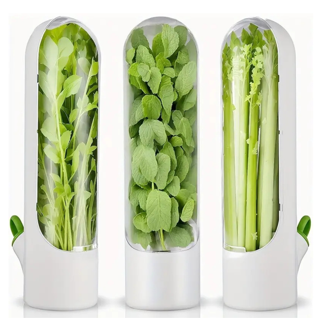 Контейнер для зберігання зелені Herb Saver Білий Пластиковий з резервуаром для води - зображення 2