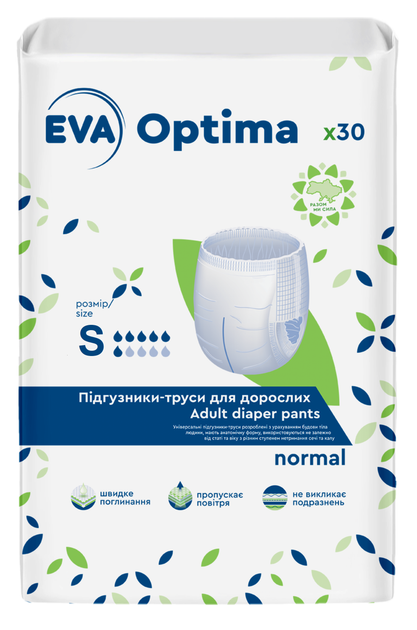 Підгузки-труси EVA Optima normal .S.6крапель - Фото 1 Підгузки-труси EVA Optima normal .S.6крапель - зображення 1