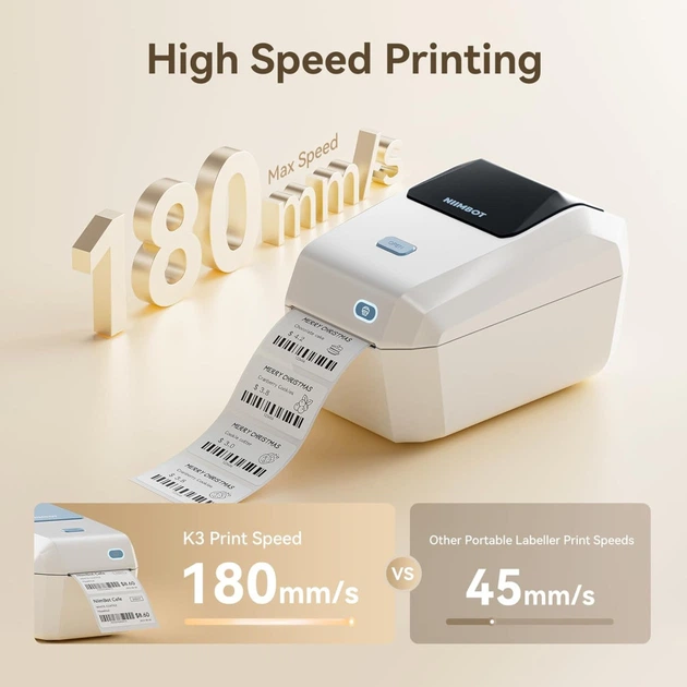 Портативний термопринтер наклейок Niimbot K3 Ivory Bluetooth (колір White) - изображение 4
