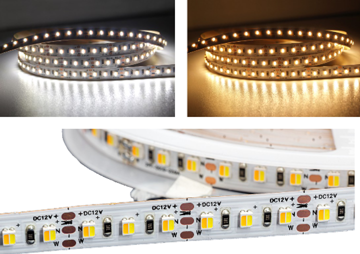 Світлодіодна стрічка CCT 24В 120 LED 2700K + 6500K IP33 5 м (5902135158548) - зображення 2