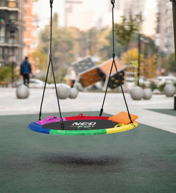Huśtawka Neo-Sport Bocianie gniazdo Swingo 110 cm XXL Wielokolorowa (5903890617653) - obraz 11