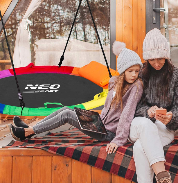 Huśtawka Neo-Sport Bocianie gniazdo Swingo 95 cm XXL Wielokolorowa (5903890617646) - obraz 13