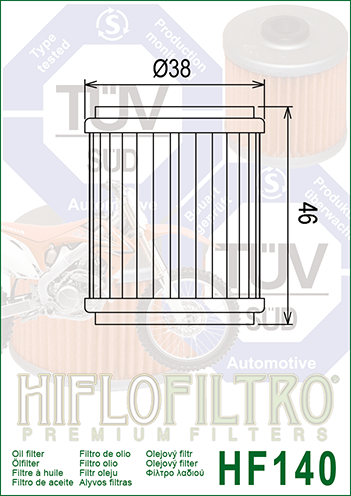 Фильтр масляный HIFLO FILTRO RACING (HF140) - изображение 2