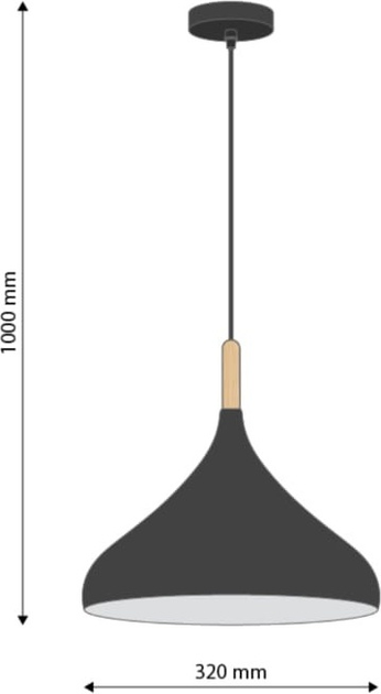 Żyrandol wiszący DPM SL-0021 E27 Black (5906881231722) - obraz 3