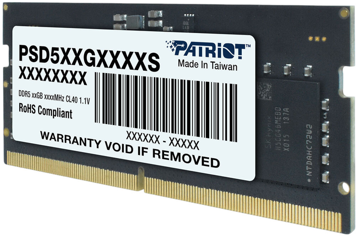 Оперативна пам'ять Patriot SO-DIMM DDR5-5600 16384MB PC5-44800 (7D5956CC80K00200PT) - зображення 3