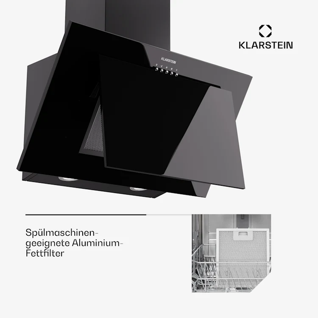 Витяжка Klarstein Athena 60 Настінна кухонна витяжка нержавіюча сталь 247 м³/ч - зображення 6