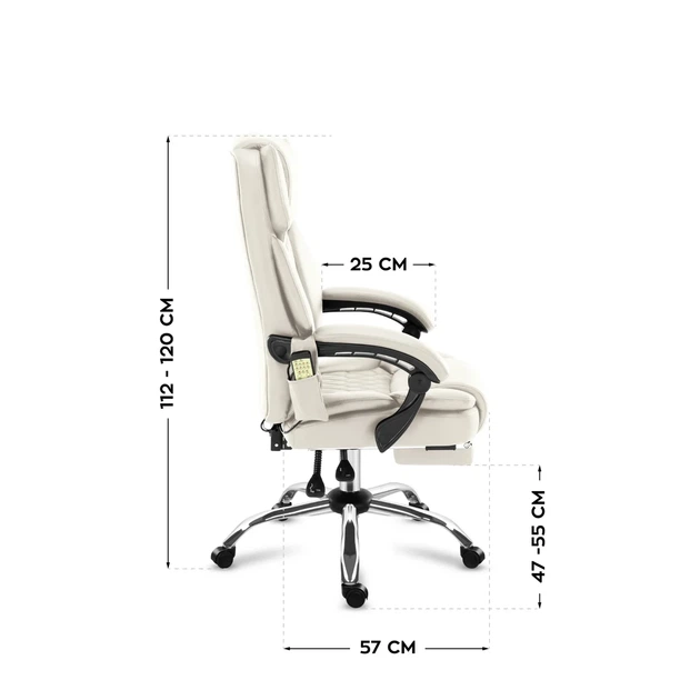 Офисное кресло с массажем Mark Adler Boss 6.0 Beige ткань - изображение 6