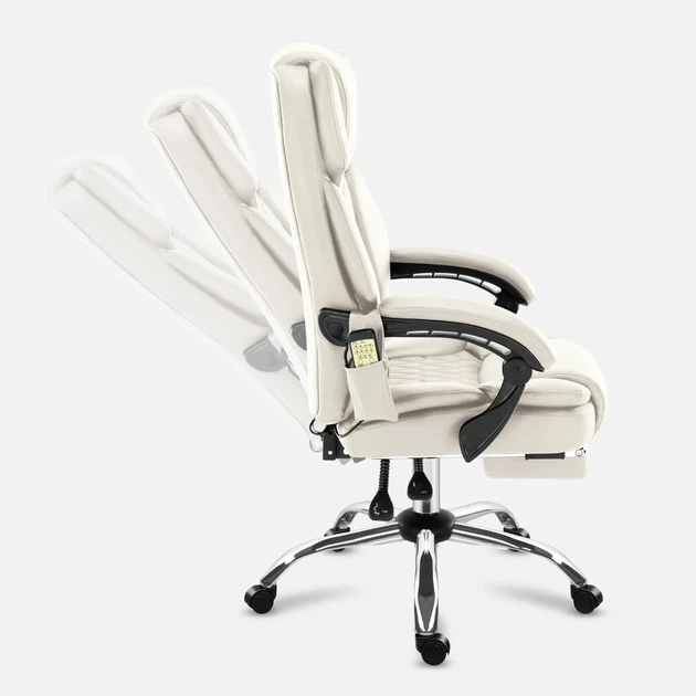 Офисное кресло с массажем Mark Adler Boss 6.0 Beige ткань - изображение 7
