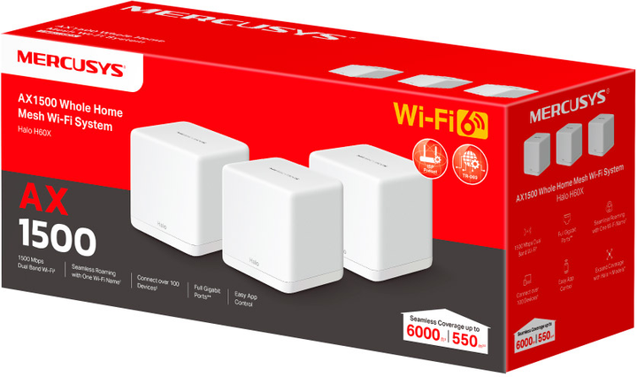 Router Mercusys Halo H60X (3-pack) - obraz 4