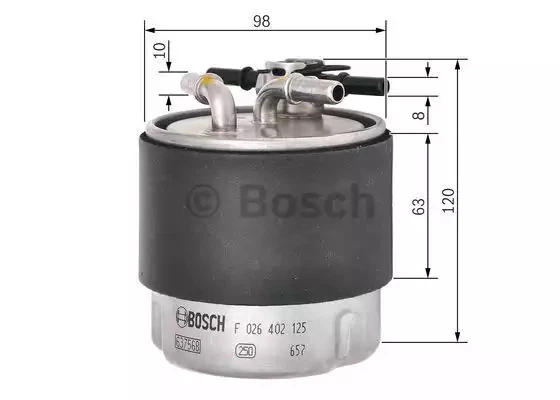 BOSCH NISSAN Фильтр Топливный Qashqai,X-Trail,Renault Fluenca,Koleos 1.5/2.0dCi 07-, BOSCH (F026402125) - изображение 5