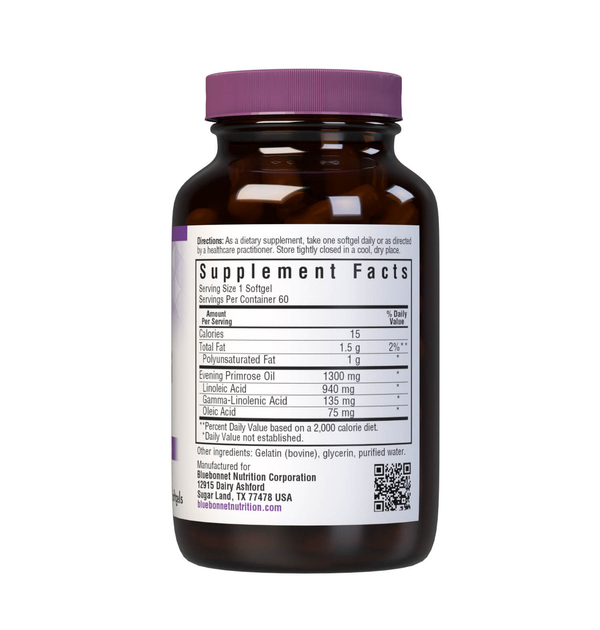 Олія вечірньої примули 1300 мг, Bluebonnet Nutrition, 60 желатинових капсул (BLB-00921) - зображення 2