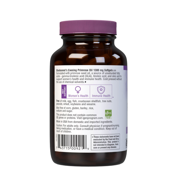 Олія вечірньої примули 1300 мг, Bluebonnet Nutrition, 60 желатинових капсул (BLB-00921) - зображення 3